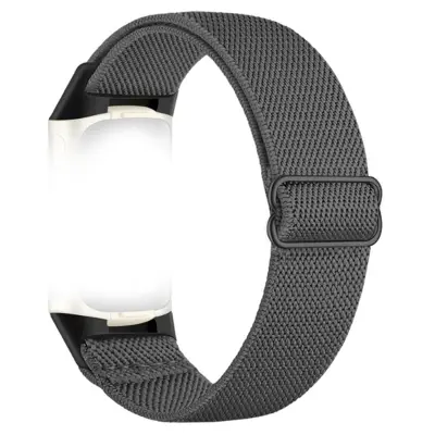 Najlonski pleteni remen za sat za Fitbit Charge 5\/6 Tamno siva
