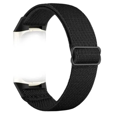 Najlonski pleteni remen za sat za Fitbit Charge 5\/6 Crna