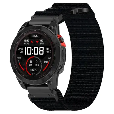 Nylon remen za sat za Garmin Fenix 8 Crna