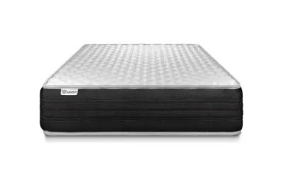 VITAL FORM paket madraca - 22 cm - Džepičaste opruge i memorijska pjena - Čvrsti - Crna podnica za krevet - S poplunom i jastucima