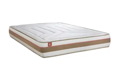 Set madraca Le Tendre - 28 cm - Džepičaste opruge i memorijska pjena - Omotavajući - Bijela tapecirana podnica kreveta