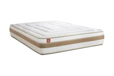Set madraca Refined - 26 cm - Džepičaste opruge i memorijska pjena - Vrhunska udobnost, smanjeni udar. - Bijela tapecirana podnica kreveta
