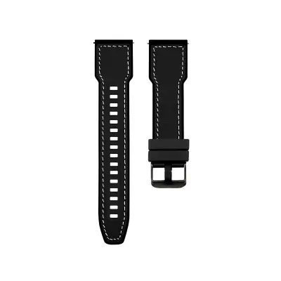 Huawei Watch Ultimate hibridni uski remen od silikona i kože Crna