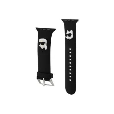 Karl Lagerfeld silikonski remen za sat Apple Watch 38 / 40 / 41 mm - Heads - crni - KLAWMSLKCNK