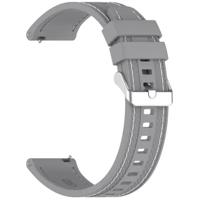 Silikonski remen za sat s automobilskim šavom za Xiaomi Watch S4 i Huawei GT5 Siva