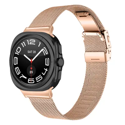 Milanese Loop remen za Samsung Watch 7 47MM s kopčom od kornjačevine Ružičasto crvena