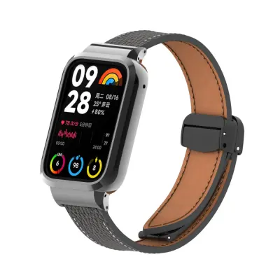 Kožna narukvica za Xiaomi Band 8 Pro Crna