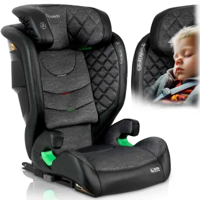Dječja autosjedalica Nukido Louis, crna i siva, 15–36 kg, ISOFIX