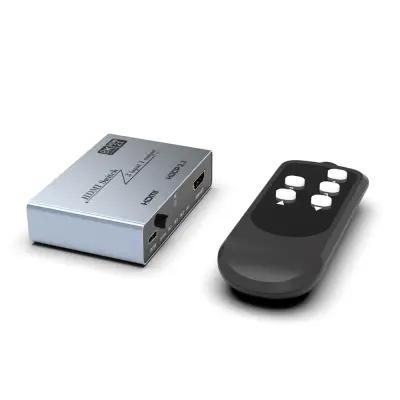 YZ-SW301 4K HDMI preklopnik s IR daljinskim upravljačem Siva