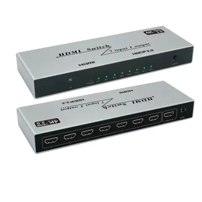 YZ-A072-V0 4K HDMI preklopnik 7 u 1 s IR daljinskim upravljačem Srebrna