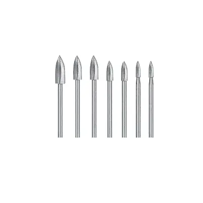 Set glodala za graviranje - drška 6 mm (Set od 7) Srebrna Crna