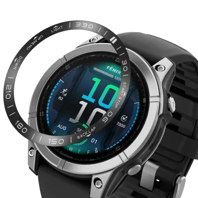 Prsten okvira od nehrđajućeg čelika za Garmin Fenix 8 Crna