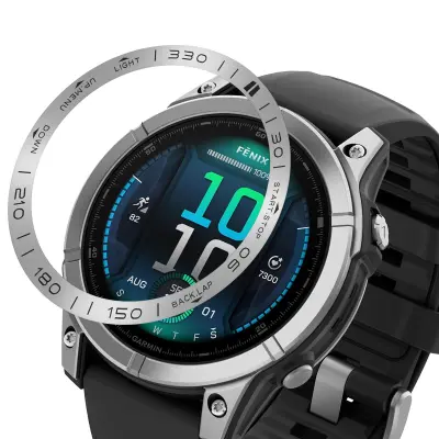 Prsten okvira od nehrđajućeg čelika za Garmin Fenix 8 Srebrna