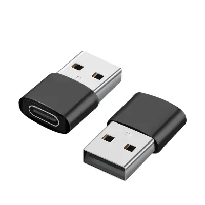 2-Pak USB-C na USB adapter za prijenos podataka i punjenje Crna