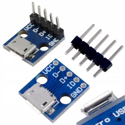 Ležište Micro USB 5 Pin – Precizno Wlutano na PCB | Kompaktne Dimenzije, Trajnost