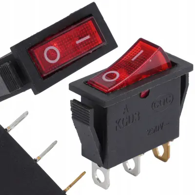 Prekidač KCD3 15A 250V ON-OFF – Podsvijetljen | 3 Pina, AC Podsvjetljenje