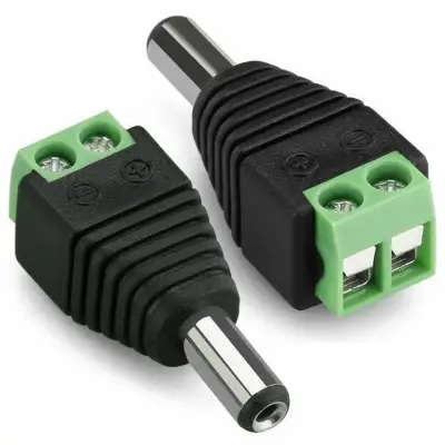 Muški CCTV Priključak 5.5mm/2.1mm – Šarafni Spoj | 30V DC, 2A