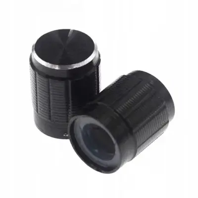 Gum Za Potenciometar 15 Mm – Aluminij i ABS | Crna Su Srebrne Oznake
