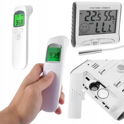 Bezkontaktni Medicinski Termometar + Meteorološka Stanica s Higrometrima i Vanjskie Senzorom | Precizno Mjerenje Temperature And Vlažnosti