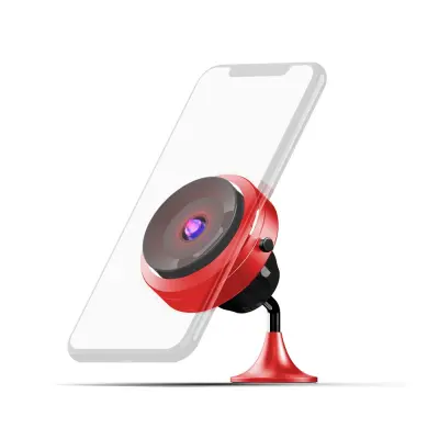 MISURA MA05- Držač za mobilni telefon s vakuumskom vakuumskom čašicom i bežičnim punjenjem QC3.0 - RED