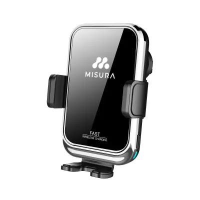 MISURA MA04 - Auto držač za telefon s bežičnim QC3.0 punjenjem SILVER