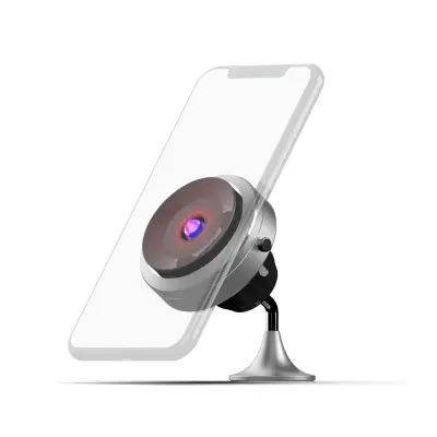 MISURA MA05- Držač za mobilni telefon s vakuumskom vakuumskom čašicom i bežičnim punjenjem QC3.0 - SILVER
