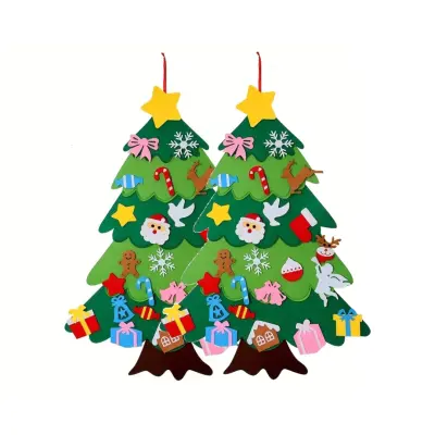 DIY božićno drvce od filca za djecu, zidna dekoracija 1+1 set | FELTPINETREE 1+1 GRATIS