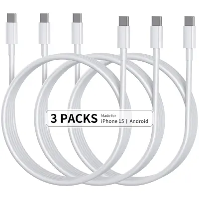 CTO C podatkovni kabel 3-paket: PD 60W brzo punjenje, 1 metar, kompatibilan s iPhone 15 i iPadom Bijela