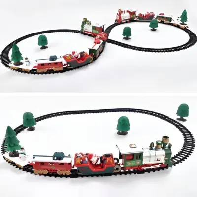 Božićni vlak, električni set s tračnicama, svjetlima i glazbom, za djecu | TRAINMAS