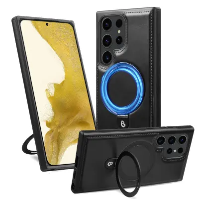 Klasična crna kožna futrola za Samsung Crna
