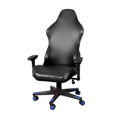 Navlaka za gaming stolicu od PU kože u jednobojnoj boji Crna