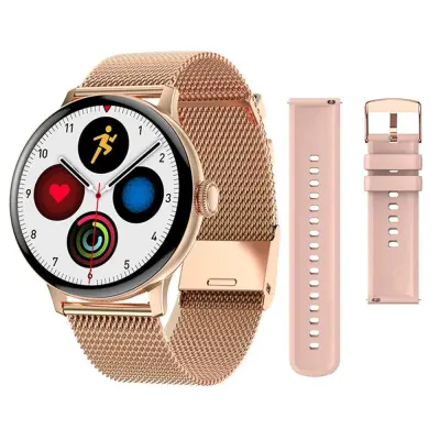 Inox LCD pametni sat na dodir 2 bands BT 5.0 Android i iOS LUXURY zlatni
