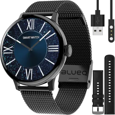 Inox LCD pametni sat na dodir 2 benda BT 5.0 Android i iOS LUXURY crni