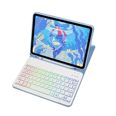 Kožna futrola s RGB Bluetooth tipkovnicom za iPad