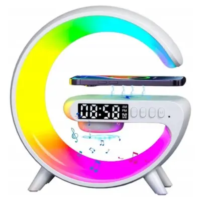 3 u 1 baterija LED RGB lampa Bluetooth zvučnik budilica i USB punjač