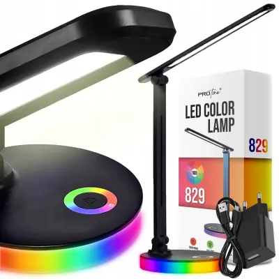 9W LED RGB stolna svjetiljka na dodir USB crna
