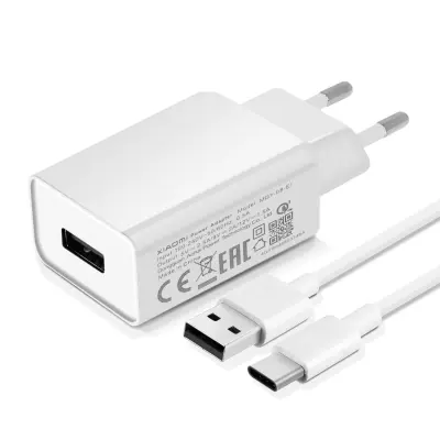 Zidni punjač 18W + usb tip c kabel 1m originalni Xiaomi - Bijeli