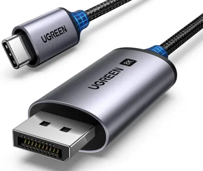 USB-C na DisplayPort audio-video kabel 8K HDR HDCP2.3 eARC 2 m sivi