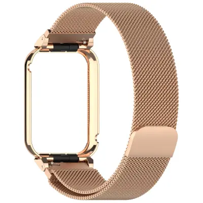 Xiaomi Band 9 Pro Metalno Kućište s Milanese Narukvicom - Ružičasto Zlato Rose Gold