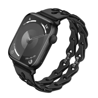 Silikonski remen za sat za Apple Watch Series 1-9 i Ultra Crna