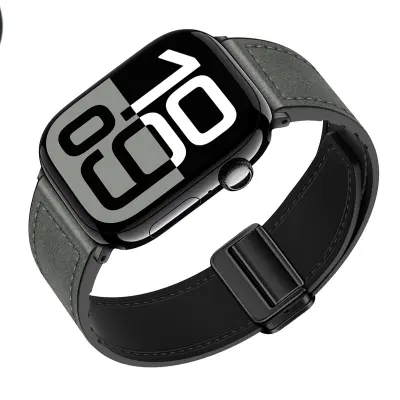 Magnetski remen za Apple Watch od prave kože Siva