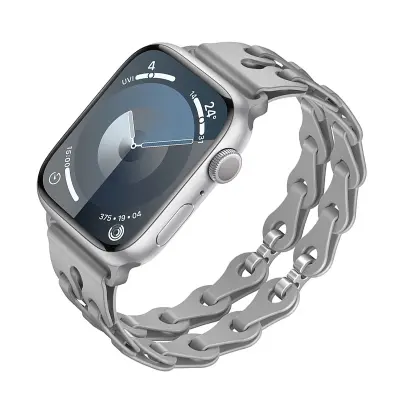 Silikonski remen za sat za Apple Watch Series 1-9 i Ultra Siva