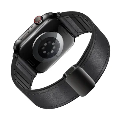 Vintage kožni remen za Apple Watch Crna