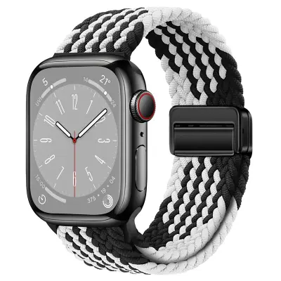 Starlight najlonska pletena narukvica za Apple Watch Crno-bijela