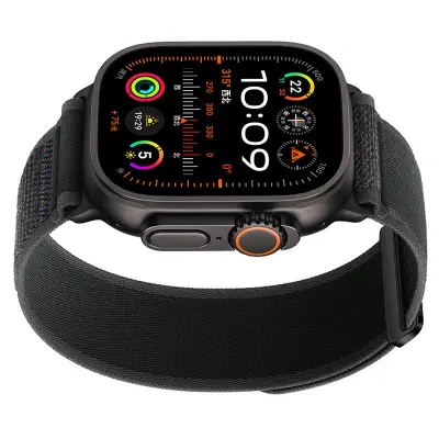 Najlonske narukvice za sat kompatibilne s Apple Watchom - Prozračne sportske narukvice za iWatch serije 8/7/6/5/4/3/2/1/SE/Ultra Crna