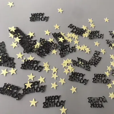 Konfeti, 30 komada slova i 100 komada zvijezda Crna