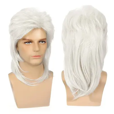 Mullet perika za muškarce, retro frizura iz 80-ih Srebrna