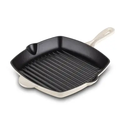 Grill tava od lijevanog željeza Rosmarino Blacksmith's 27 cm - bijela