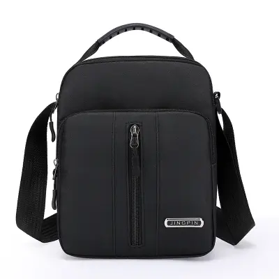 Platnena messenger torba za muškarce, Ležerna torba preko ramena, Crossbody torba Crna