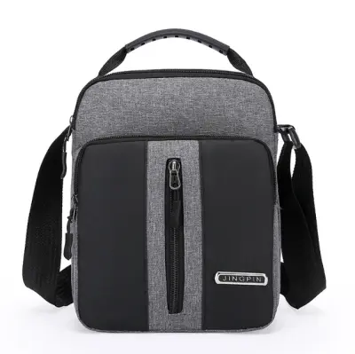 Platnena messenger torba za muškarce, Ležerna torba preko ramena, Crossbody torba Siva